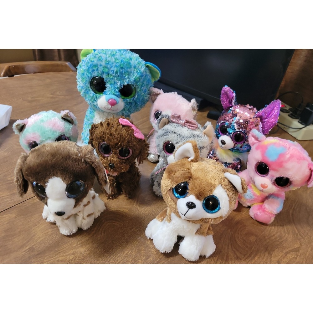 Ty Beanie Boos Dogs Cat Lot Plush Mixed Stuffed animals